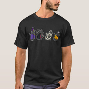 Halloween Cats Costume Witch Vampire Mummy Pumpkin T-Shirt