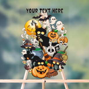 Halloween Cats Funny Party Acrylic Sign