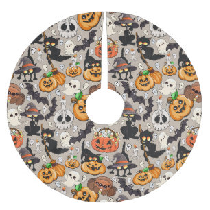 Halloween Cats Funny Party Brushed Polyester Tree Skirt