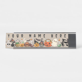 Halloween Cats Funny Party Desk Name Plate