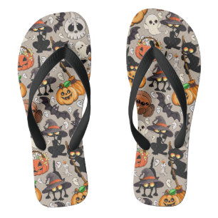 Halloween Cats Funny Party Flip Flops