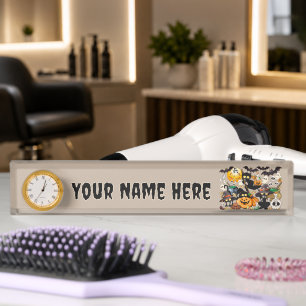 Halloween Cats Funny Party Nameplate