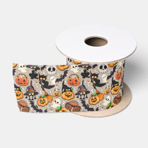 Halloween Cats Funny Party Satin Ribbon