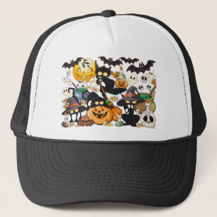 Halloween Cats Funny Party Trucker Hat
