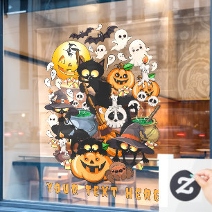 Halloween Cats Funny Party Window Cling