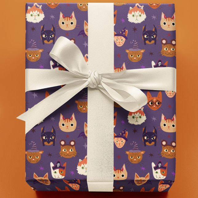 Halloween Cats in Costume Wrapping Paper (Creator Uploaded)