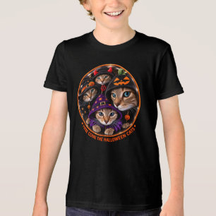 Halloween Cats in Witch Hats Tri-Blend Shirt