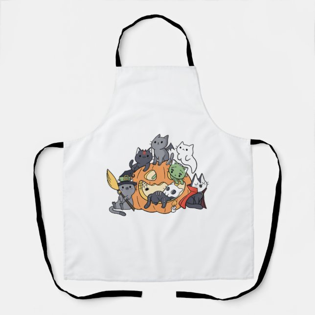 Halloween Cats Kittens Apron (Front)