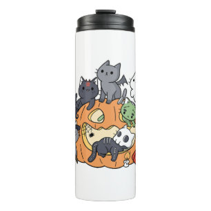 Halloween Cats Kittens Thermal Tumbler