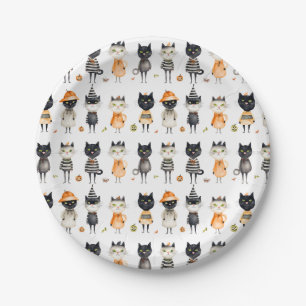 Halloween Cats Party Paper Plate
