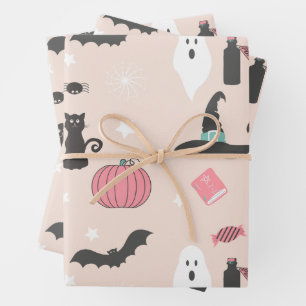 Halloween Cats, Pumpkins and Bats  Wrapping Paper Sheet