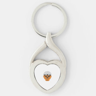 Halloween  Cats  Pumpkins  Black Background  Illus Key Ring