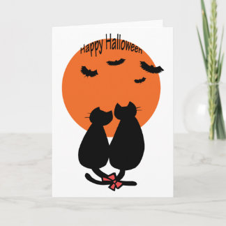 Halloween Cats Romance Card