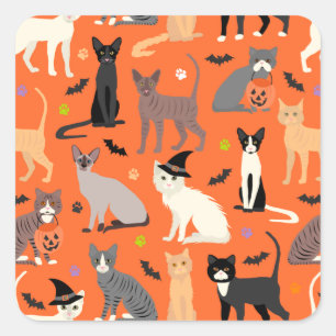 Halloween Cats Square Sticker