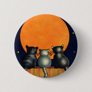 Halloween Cats Watch the Moon - Vintage Style 6 Cm Round Badge