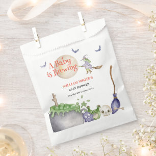 Halloween Cauldron Baby is Brewing Shower Favour Bags