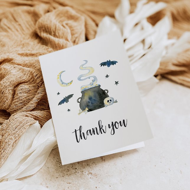 Halloween Cauldron Baby Shower Thank You Card (Creator Uploaded)