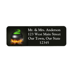 Halloween Cauldron Return Address  Label