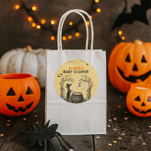 Halloween Cauldron Spooky Black Witch Baby Shower Classic Round Sticker