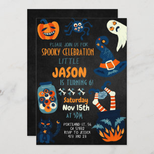 Halloween Cauldron Witch Birthday Invitation