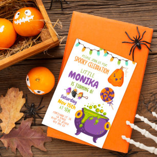 Halloween Cauldron Witch Birthday Invitation