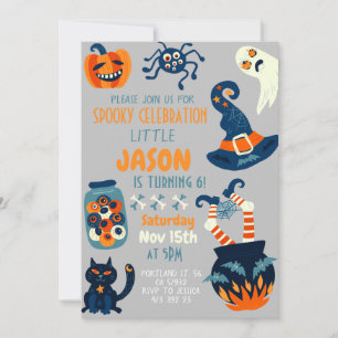 Halloween Cauldron Witch Birthday Invitation