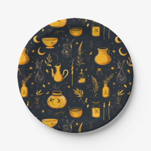 Halloween Cauldrons And Potions Paper Plate