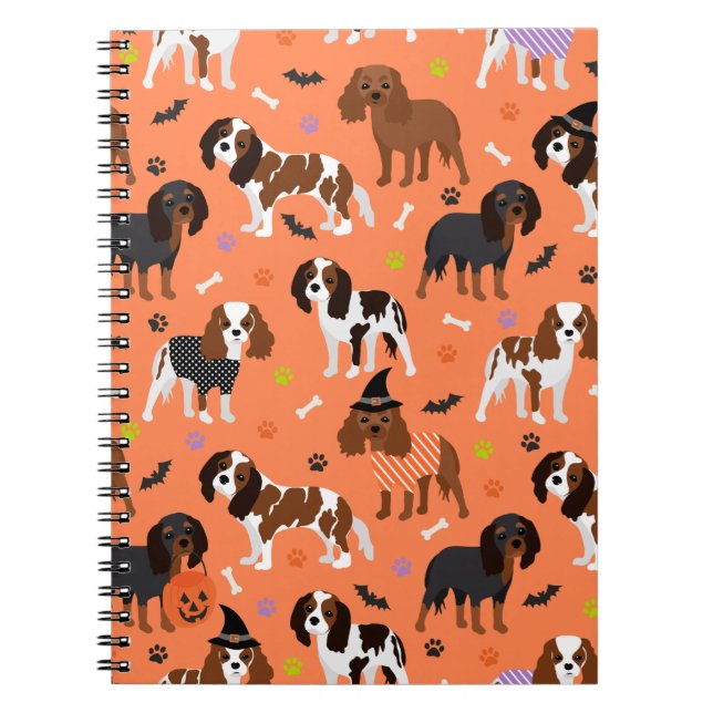 Halloween Cavalier King Charles Spaniel Notebook (Front)