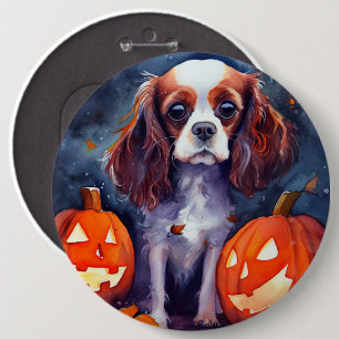 Halloween Cavalier King Charles Spaniel Pumpkins 6 Cm Round Badge
