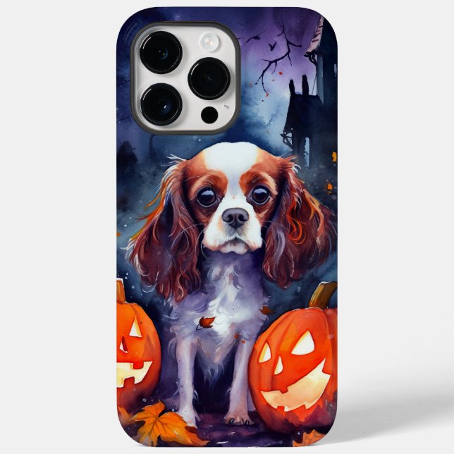 Halloween Cavalier King Charles Spaniel Pumpkins Case-Mate iPhone Case (Back)