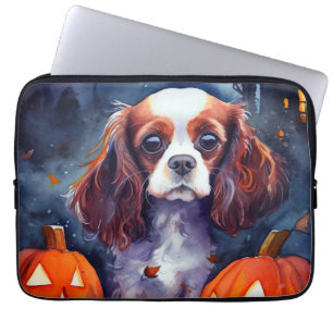 Halloween Cavalier King Charles Spaniel Pumpkins Laptop Sleeve