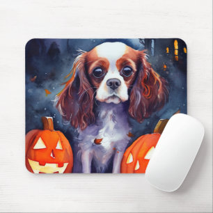 Halloween Cavalier King Charles Spaniel Pumpkins Mouse Mat
