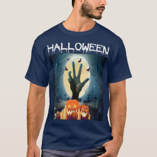 Halloween Cemetery Zombie Witch Pumpkin 299 3406 T-Shirt