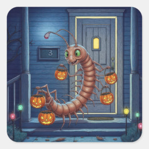 Halloween Centipede Trick or Treater Square Sticker