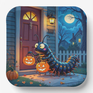 Halloween Centipede Trick or Treating Paper Plate