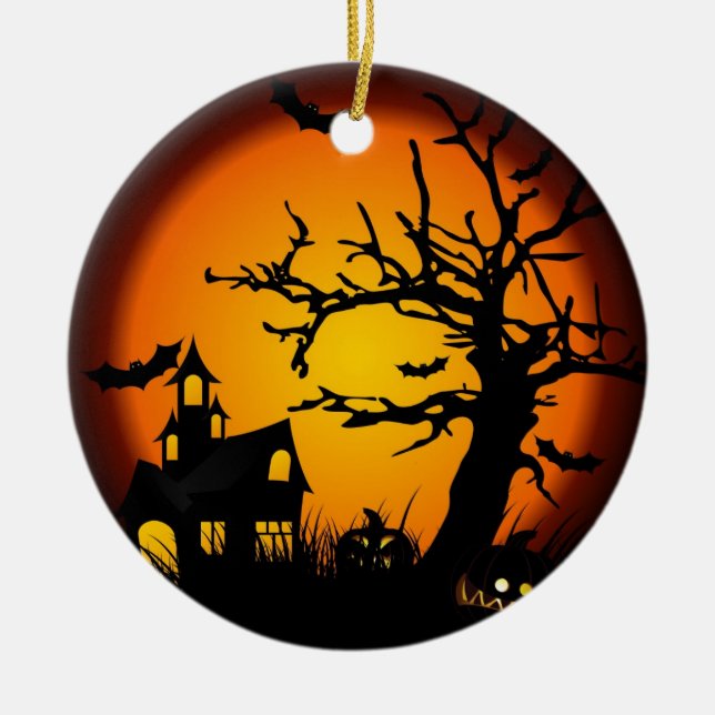 Halloween Ceramic Tree Decoration (Front)