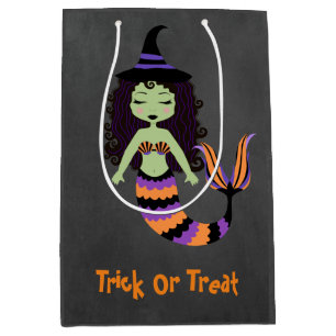 Halloween Chalkboard Mermaid Witch gift bag favour