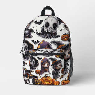 Halloween Characters Digital Art Printed Backpack