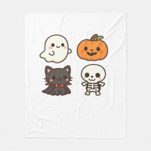 Halloween Characters – Ghost, Pumpkin, Black Cat & Fleece Blanket