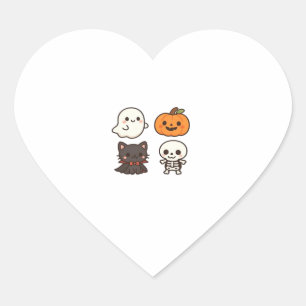 Halloween Characters – Ghost, Pumpkin, Black Cat & Heart Sticker