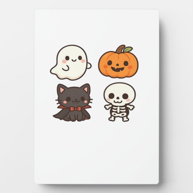 Halloween Characters � Ghost, Pumpkin, Black Cat & Plaque (Front)