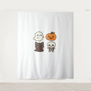 Halloween Characters – Ghost, Pumpkin, Black Cat & Tapestry