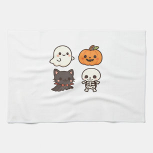 Halloween Characters � Ghost, Pumpkin, Black Cat & Tea Towel