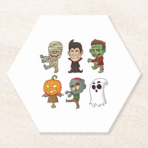 Halloween Characters Paper Coaster