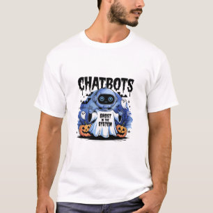 🤖Halloween Chatbot AI Funny Ghost In Machine 👻🎃 T-Shirt