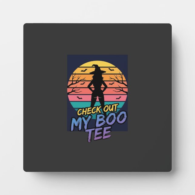 Halloween Check Out My Boo Tee Design_1 Plaque (Front)