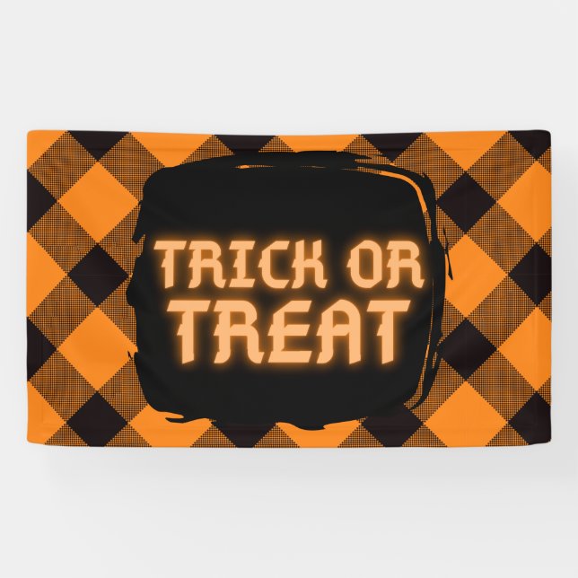 Halloween Check Pattern Banner (Horizontal)