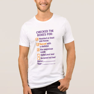 Halloween Checked The Boxes Funny Checklist Tri-Blend Shirt
