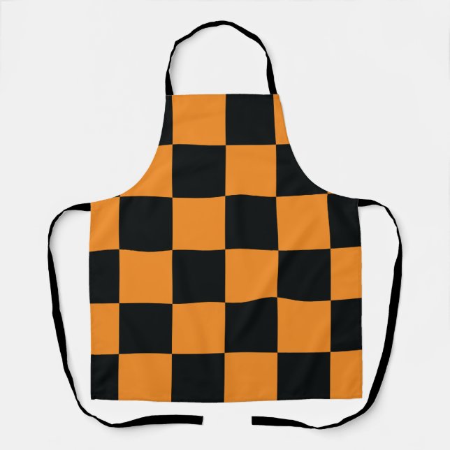 Halloween Checkers Pattern Apron (Front)