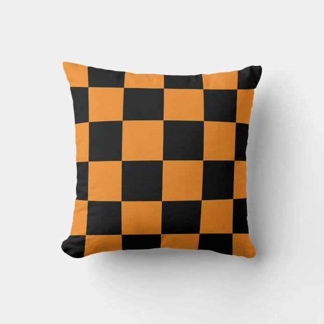 Halloween Checkers Pattern Cushion (Front)